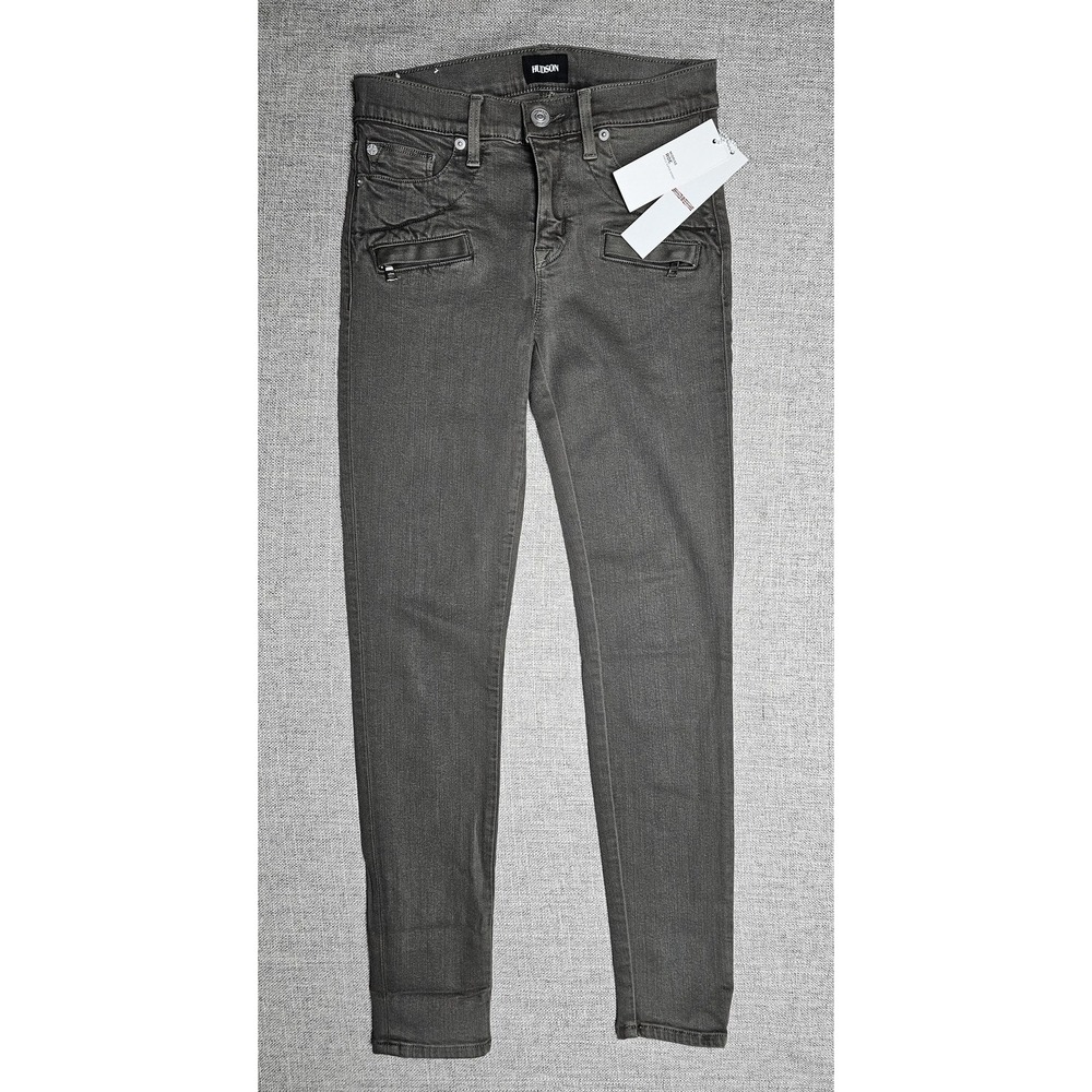Hudson Jeans Womens 26 Gray Midrise Roe Ankle Super Skinny Stretch Made USA